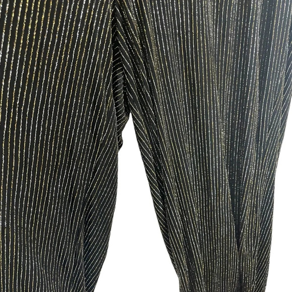 Torrid Pull On Wide Leg Stretch Lurex High-Rise Pant in Glitter Stripe Size 1X - Picture 11 of 16